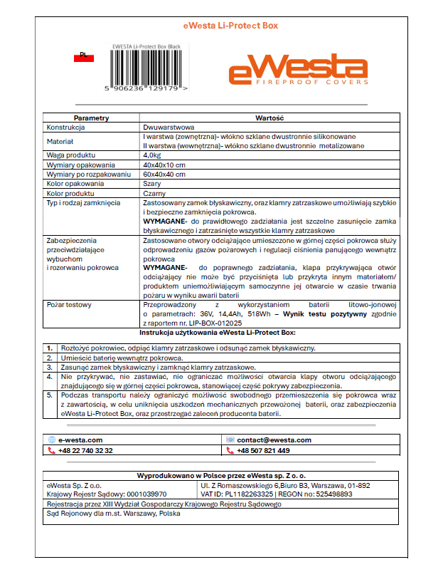 eWesta Li-Protect Box Black [EAN 5906236129179]